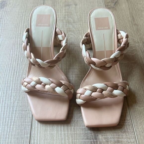 NWOT Dolce Vita Anthropologie Braided Leather Heels US 9 - Picture 1 of 5